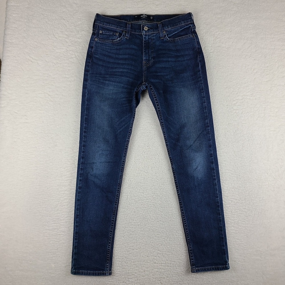 Hollister Jeans Mens 30x32 Blue Taper Epic Flex Dark Wash Denim